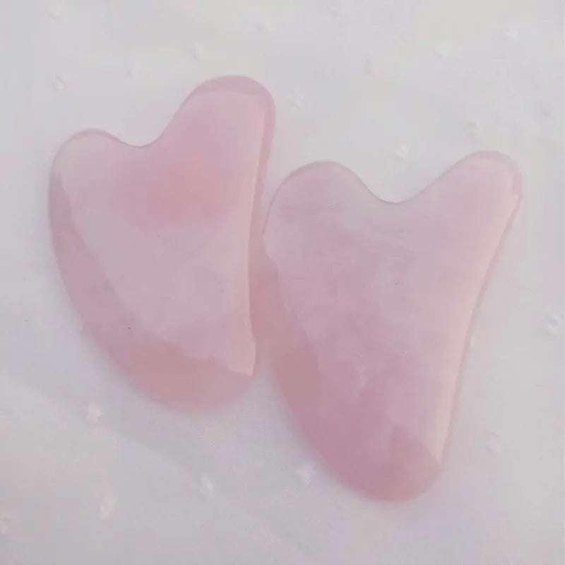 Rose Quartz Face Massage Roller Natural Jade Scraper Plate Double Head Slimming Face Massager Roller Face Anti Wrinkle Removal