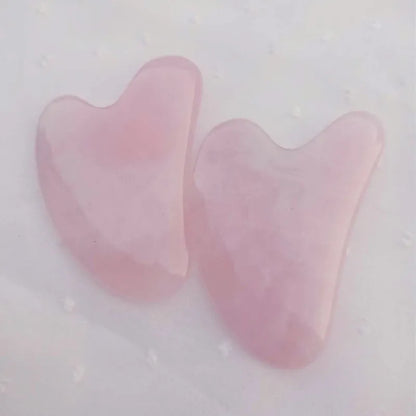 Rose Quartz Face Massage Roller Natural Jade Scraper Plate Double Head Slimming Face Massager Roller Face Anti Wrinkle Removal