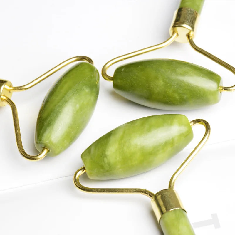 Rose Quartz Face Massage Roller Natural Jade Scraper Plate Double Head Slimming Face Massager Roller Face Anti Wrinkle Removal