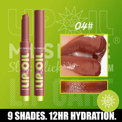 Mirror Glass Solid Lip Glaze Water Light Creamy Lip Gloss 12Hr Moisturizing Tint Avocado Lip Oil Balm Press Lipstick Cosmetic