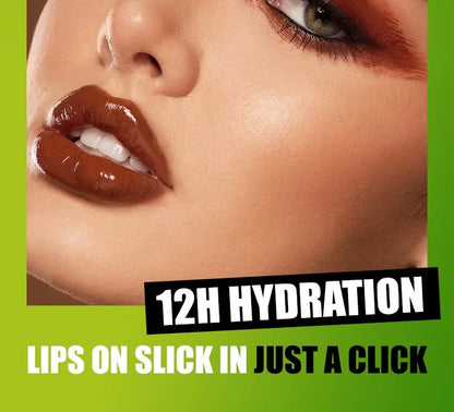 Mirror Glass Solid Lip Glaze Water Light Creamy Lip Gloss 12Hr Moisturizing Tint Avocado Lip Oil Balm Press Lipstick Cosmetic