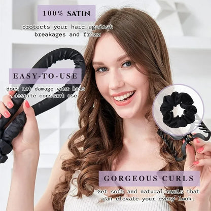 Heatless Curling Rod Headband Soft Hair Curler with Sleeping Bonnet No Heat Hair Rollers Satin Curls Lazy Curlers Styling Tools
