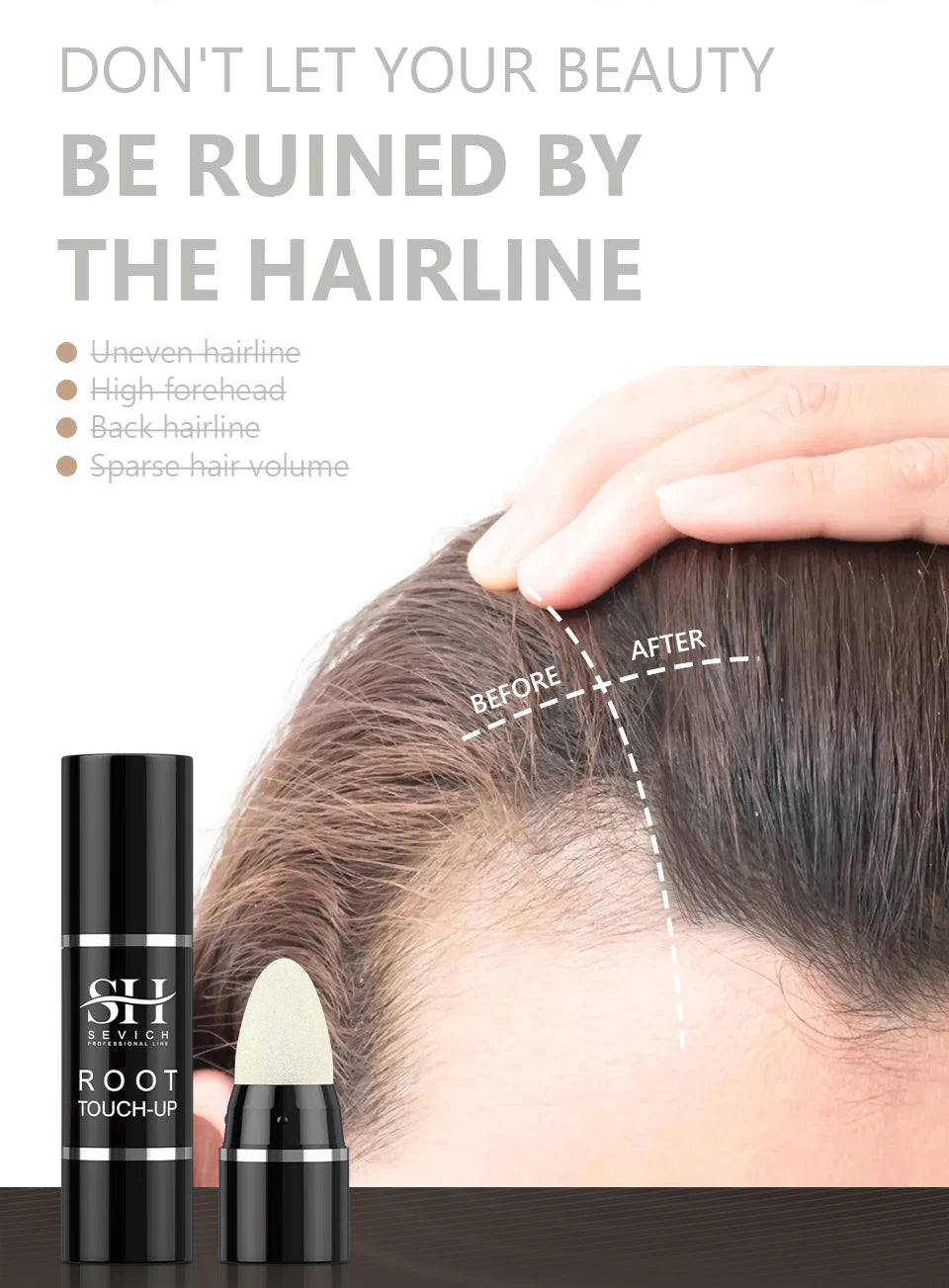 SEVICH Waterproof Hairline & Root Concealer Pen 3g Instant Grey Coverage Hair Shadow Powder Hair Shadow Trimming Root Cover Up