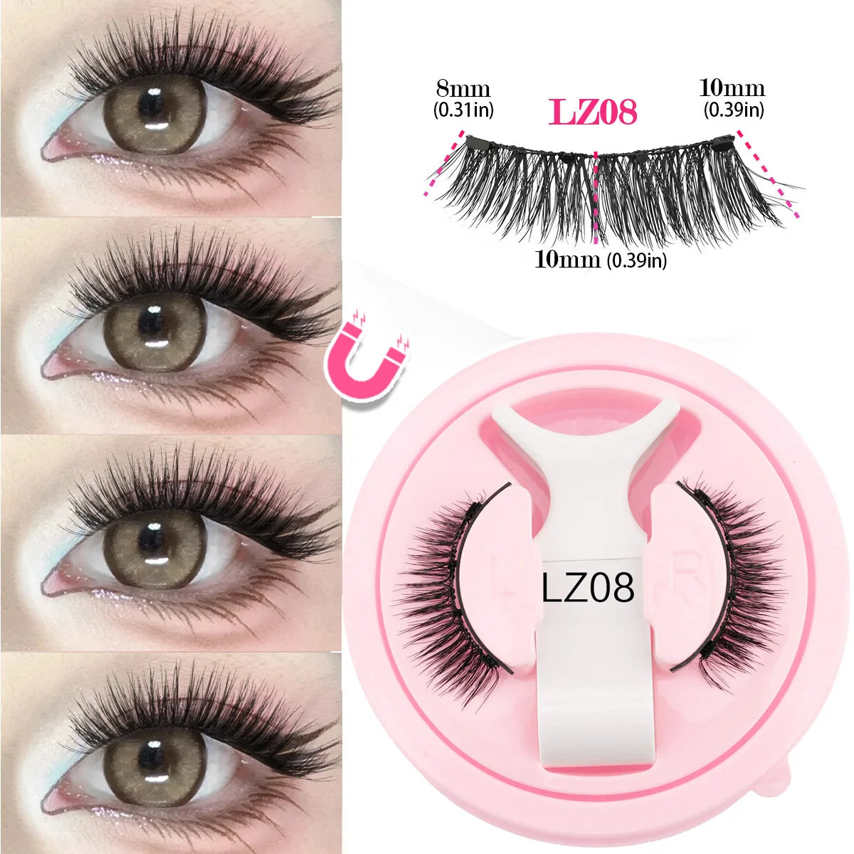 YSDO 1Pair Glue-free Magnetic Eyelashes Natural 3D Mink Eyelashes 2025 New Reusable Sensitive Eye Friendly Magnet Eyelash Kit