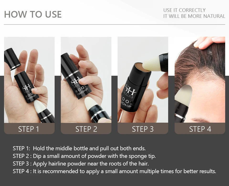 SEVICH Waterproof Hairline & Root Concealer Pen 3g Instant Grey Coverage Hair Shadow Powder Hair Shadow Trimming Root Cover Up