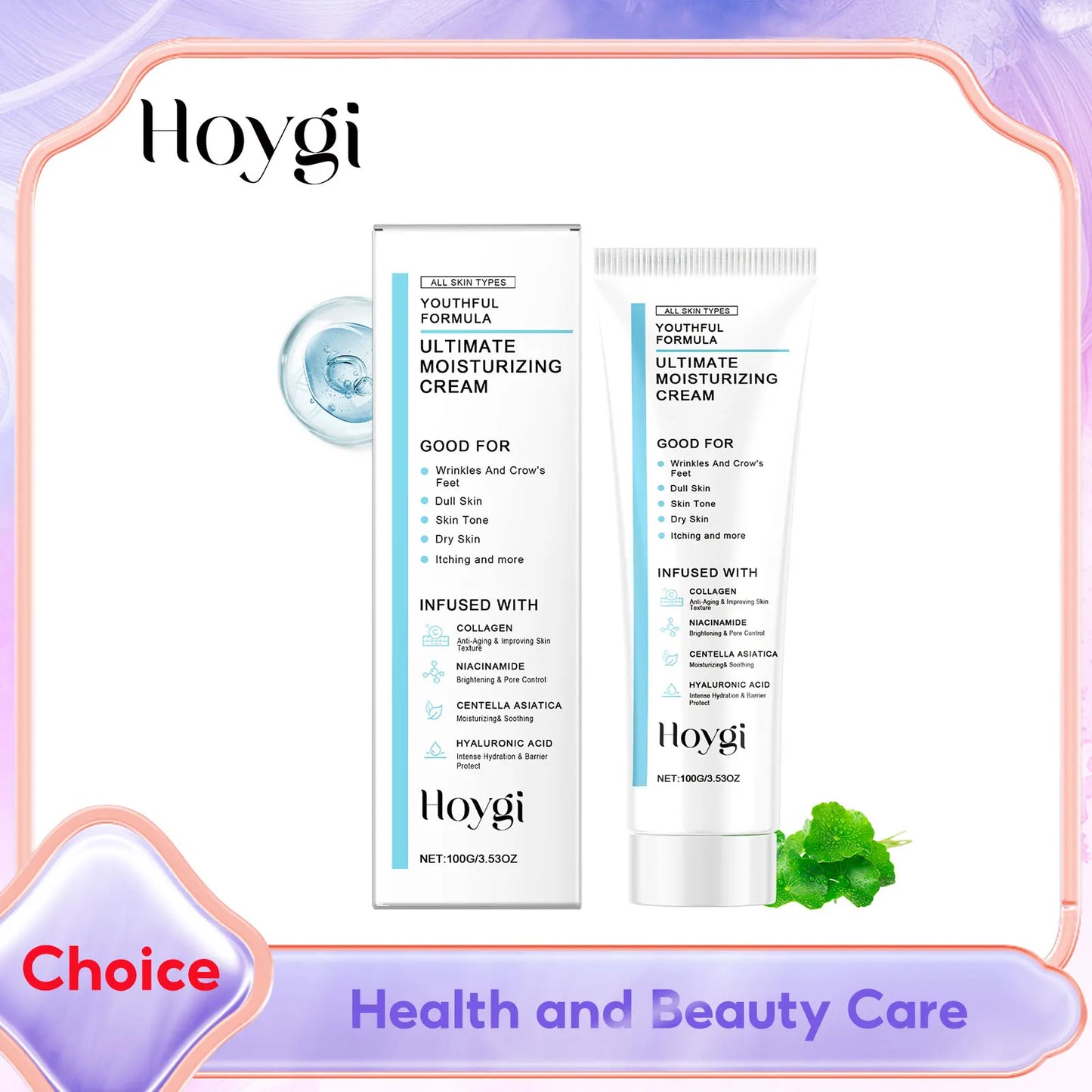 Centella Asiatica Moisturizing Cream Niacinamide Hyaluronic Acid Collagen Firming Wrinkles Reduce Fine Line Dark Spots Skin Care