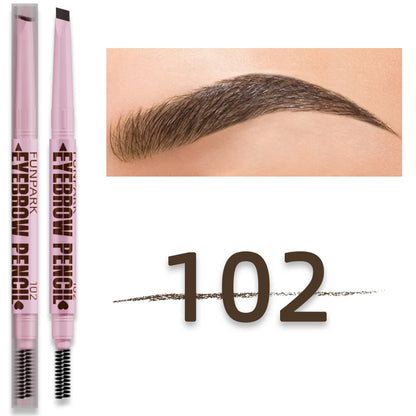 2 in 1 Professional Eyebrow Pencil Eye Makeup for Women 5 Colors Waterproof Long Lasting Eyebrow Brush Eye Brow Pen Cosmetic Gif