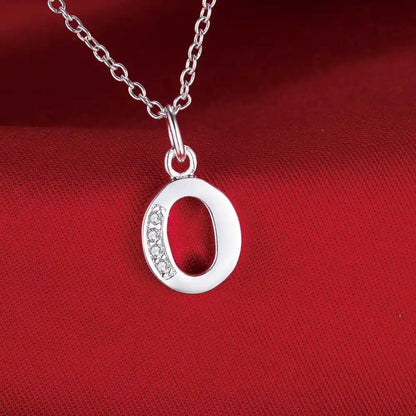26 Letters 925 Sterling Silver Necklace Pendant Zircon For Women Exquisite Student Girlfriend Jewelry Accessories Wedding Gift