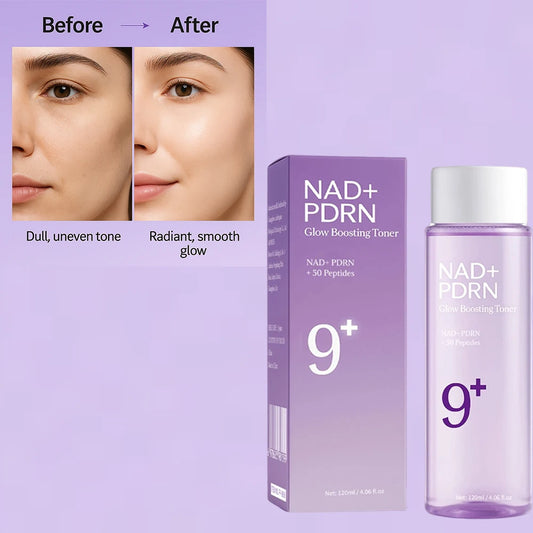 NAD+PDRN Glow Boosting Toner, Firming, Hydrating, Elasticity, Fade Fine Lines, Skincare Moisturizing Essence for Dry Skin, 120ML