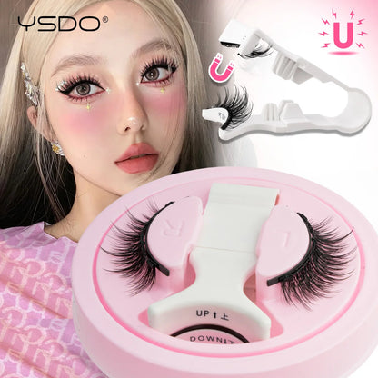 YSDO 1Pair Glue-free Magnetic Eyelashes Natural 3D Mink Eyelashes 2025 New Reusable Sensitive Eye Friendly Magnet Eyelash Kit