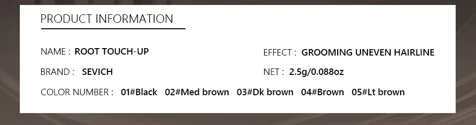 SEVICH Waterproof Hairline & Root Concealer Pen 3g Instant Grey Coverage Hair Shadow Powder Hair Shadow Trimming Root Cover Up