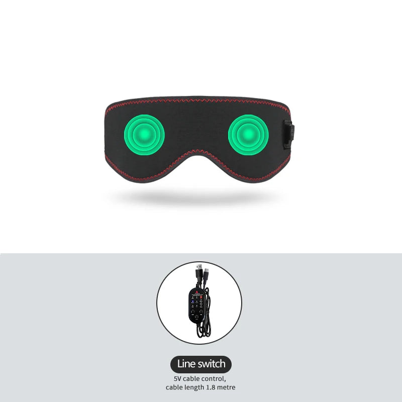 Heating Massage Eye Mask - Hot Compress Relieves Fatigue/Dark Circles, Aids Sleep, 3 Gears Heat & Vibration (For Eye Strain)