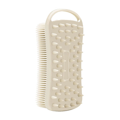 2 In 1 Silicone Shower Brush Scrubber Soft Scalp Massager Shampoo Brush Double-Sided Body Brush Foam Skin Clean Tool