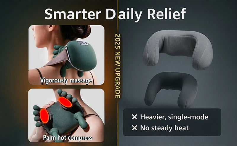 2025 Bionic Neck Shoulder Massager N7 Kneading Massager Shawl 3-Level Modes Neck Cervical Waist Leg Body Muscles Massage Pillow