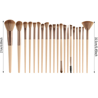 44 piece beige small fragrance style large capacity makeup brush set, handheld toiletry storage bag, portable for going out