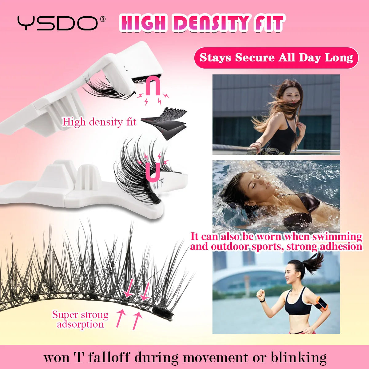 YSDO 1Pair Glue-free Magnetic Eyelashes Natural 3D Mink Eyelashes 2025 New Reusable Sensitive Eye Friendly Magnet Eyelash Kit