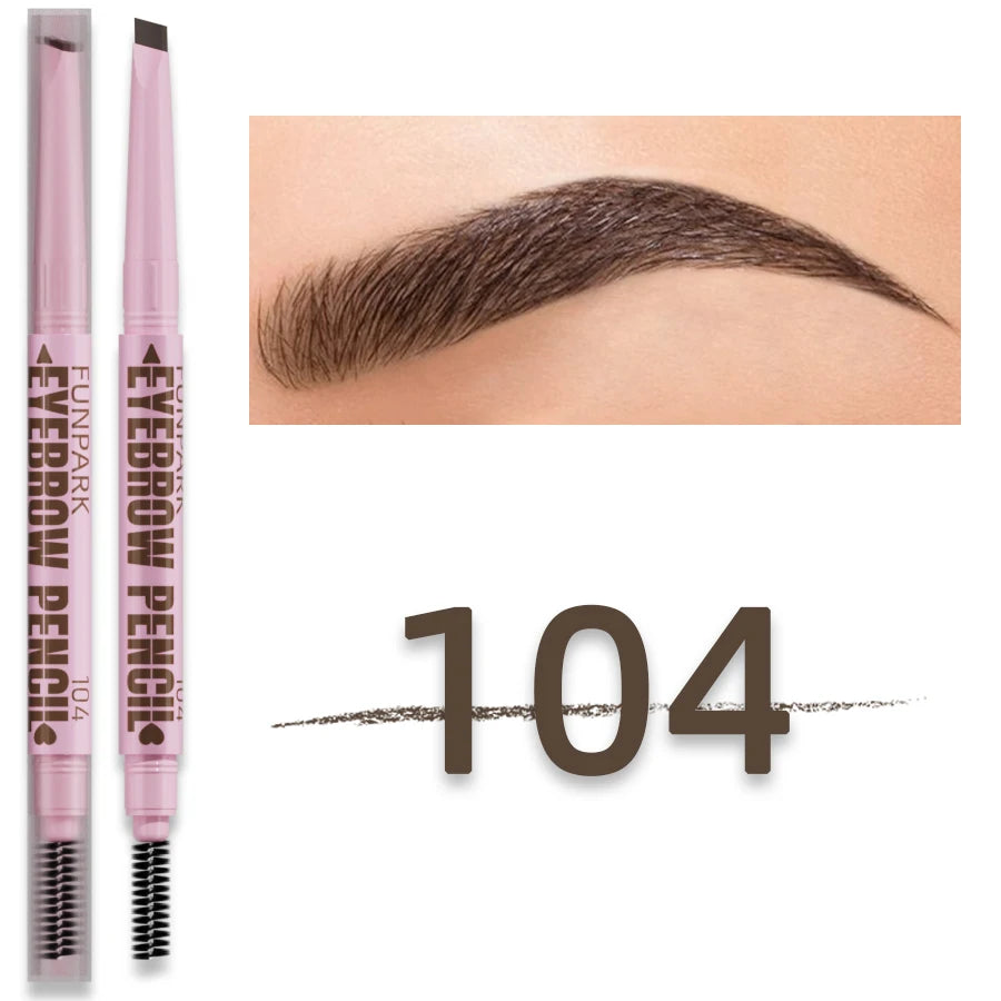 2 in 1 Professional Eyebrow Pencil Eye Makeup for Women 5 Colors Waterproof Long Lasting Eyebrow Brush Eye Brow Pen Cosmetic Gif