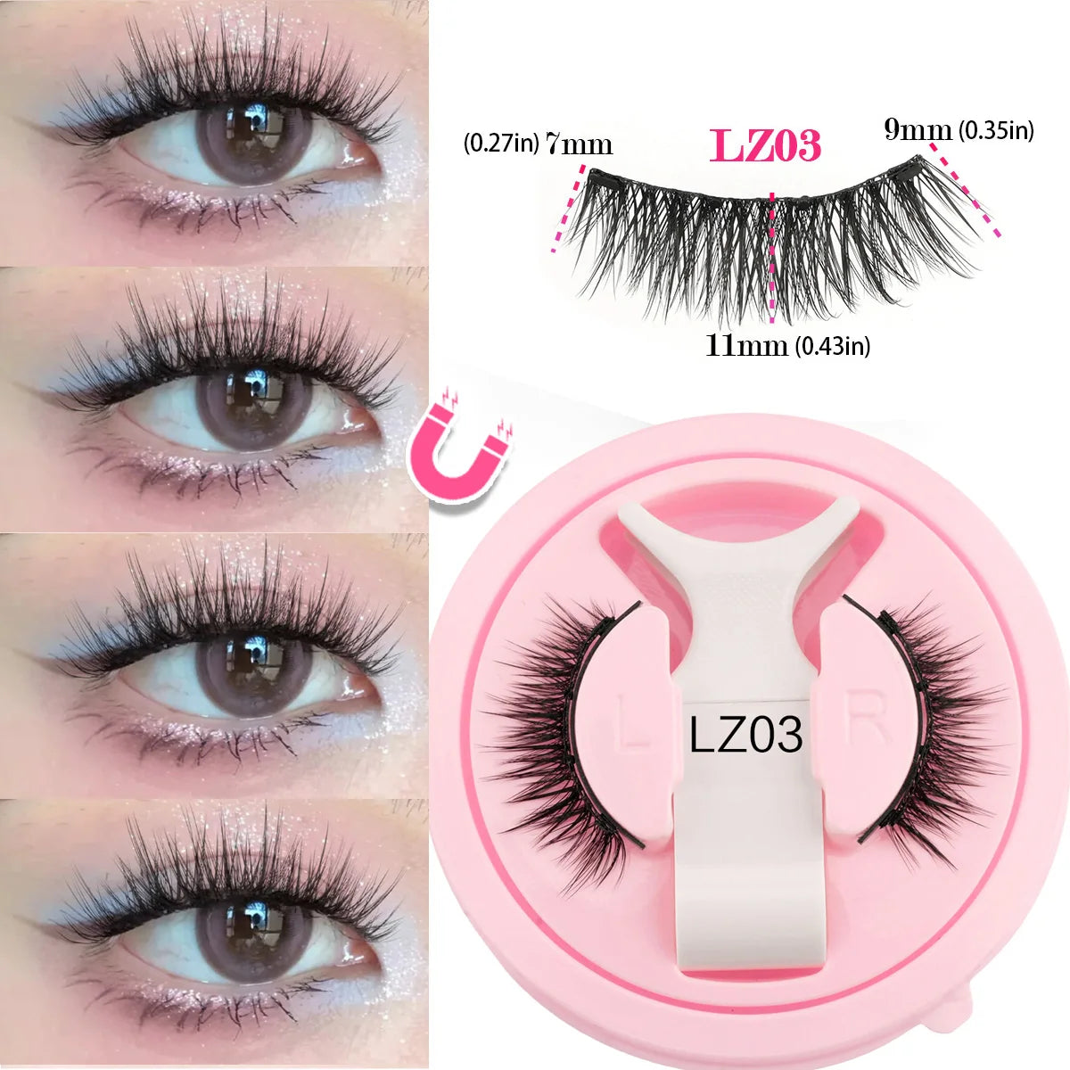 YSDO 1Pair Glue-free Magnetic Eyelashes Natural 3D Mink Eyelashes 2025 New Reusable Sensitive Eye Friendly Magnet Eyelash Kit