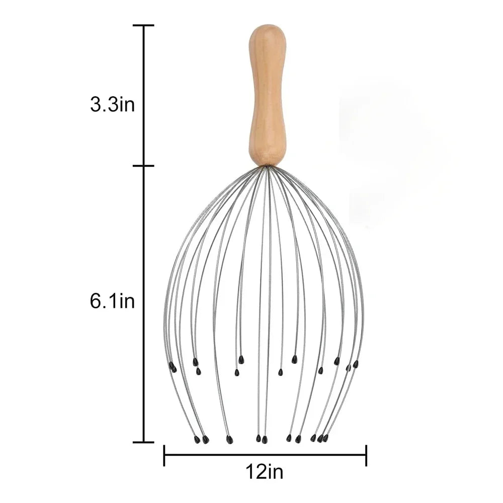 Head Massager Head Scratching Octopus Scalp 24 Fingers Non Soul Extractor Divine Head Relaxing For Extracting Hair Healthy Care