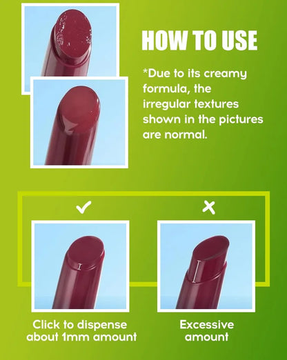 Mirror Glass Solid Lip Glaze Water Light Creamy Lip Gloss 12Hr Moisturizing Tint Avocado Lip Oil Balm Press Lipstick Cosmetic