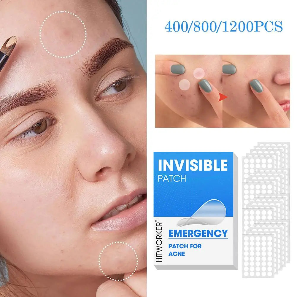 400-1200PCS Invisible Hydrocolloid Pimple Acne Patches Zit Spot Stickers Covering Zits Blemishes W Salicylic Acid & Tea Tree Oil