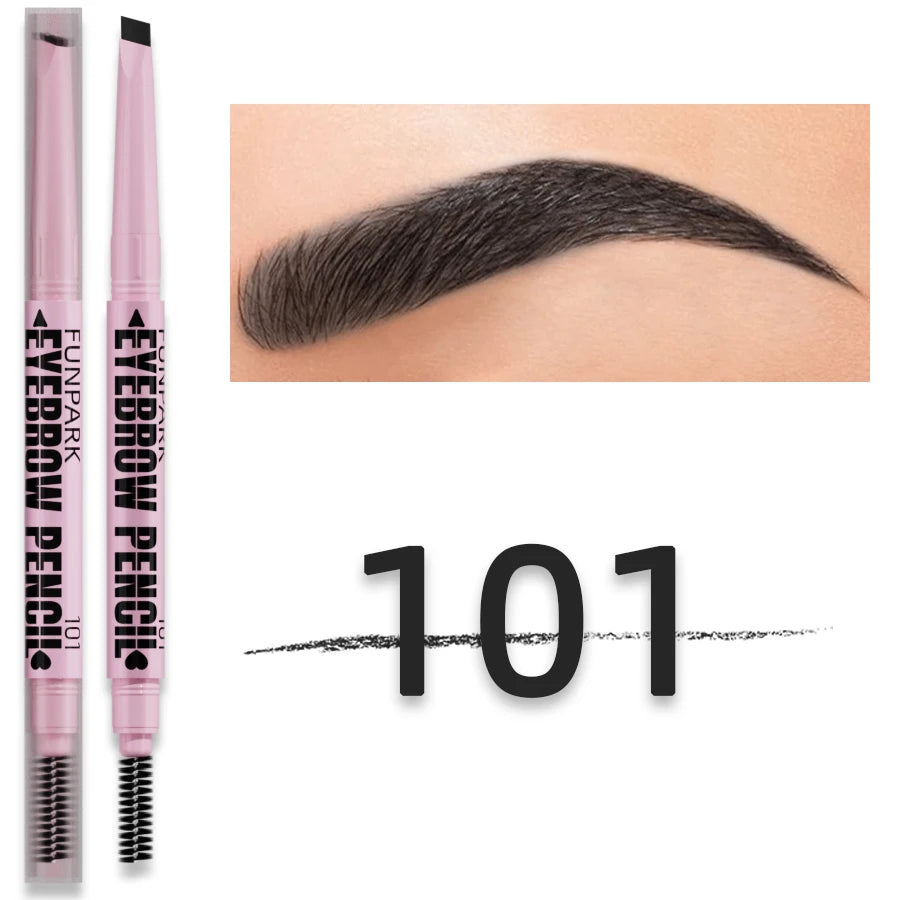 2 in 1 Professional Eyebrow Pencil Eye Makeup for Women 5 Colors Waterproof Long Lasting Eyebrow Brush Eye Brow Pen Cosmetic Gif