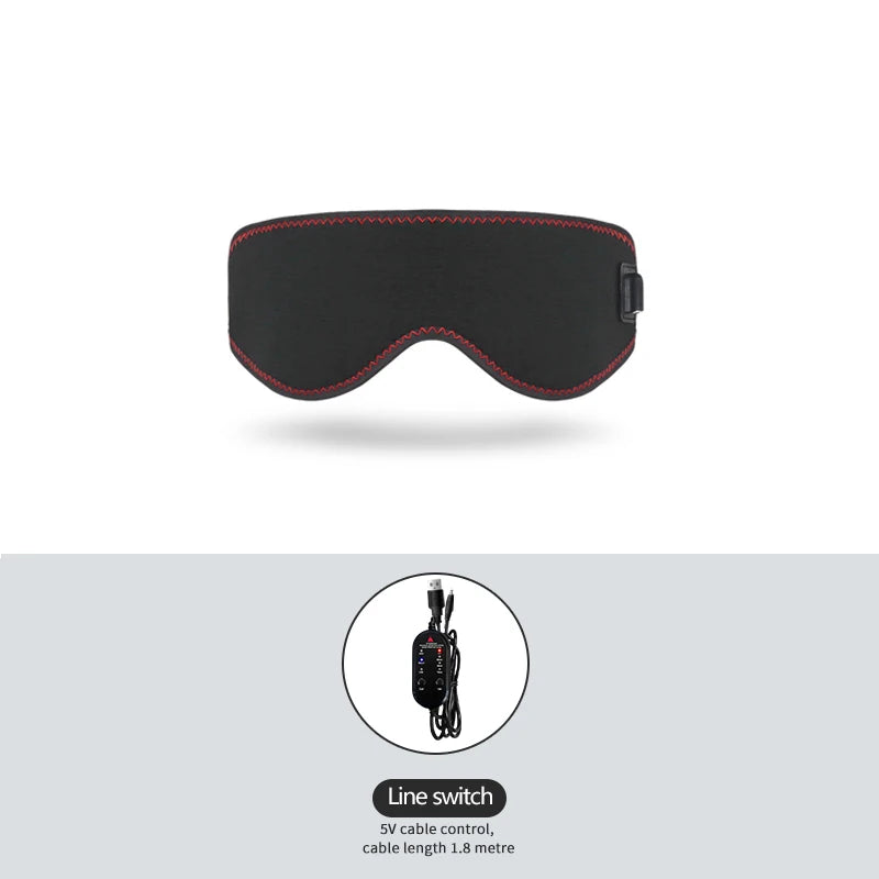Heating Massage Eye Mask - Hot Compress Relieves Fatigue/Dark Circles, Aids Sleep, 3 Gears Heat & Vibration (For Eye Strain)