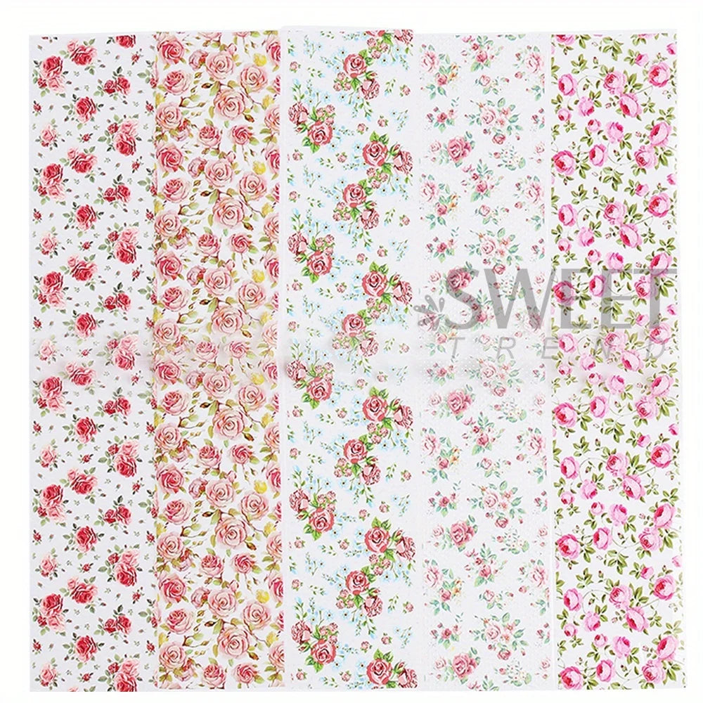 10PCS Mixed Nail Art Foils Transfer Sticker Set Rose Flower Designs Floral Starry Sky Nail Wraps Wedding Summer Manicure Decor
